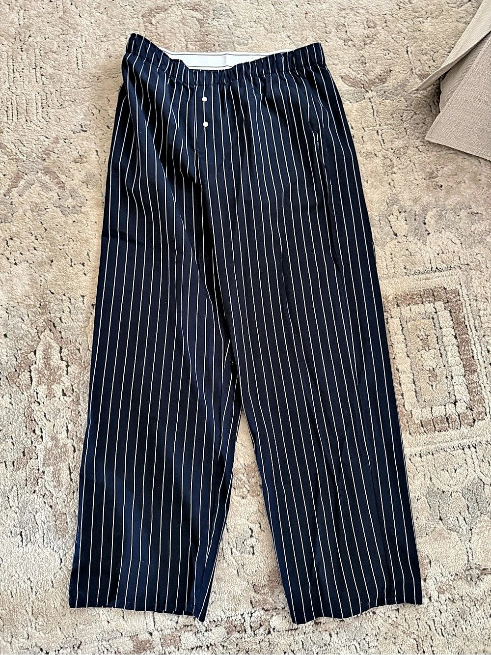 GapBody Striped Wide Leg Pants in Blue & White Size Small
